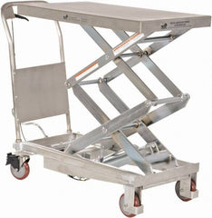 Vestil - 800 Lb Capacity Manual Scissor Elevating Cart - 15-1/2" to 50-3/4" Lift Height, 35-1/2" Platform Length x 20" Platform Width - Industrial Tool & Supply