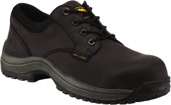 Dr. Martens - Men's Size 7 Medium Width Composite Work Shoe - Black, Leather Upper, Rubber Outsole, 4-1/2" High, Hot Weather, Non-Slip, Electrostatic Dissipative (ESD) - Industrial Tool & Supply