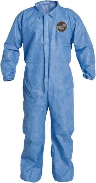 Dupont - Size 3XL Film Laminate General Purpose Coveralls - Blue, Zipper Closure, Elastic Cuffs, Elastic Ankles, Sewn Seams - Industrial Tool & Supply
