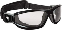 MCR Safety - Size Universal, Clear Polycarbonate Anti-Fog & Scratch Resistant Lens, Hybrid Safety Glasses/Goggles - Direct Vent, Black Thermoplastic Rubber Frame - Industrial Tool & Supply