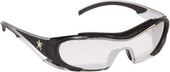 MCR Safety - Indoor/Outdoor Lenses, Framed Safety Glasses - Anti-Fog, Scratch Resistant, Black Thermoplastic Rubber Frame, Size Universal, Wrap Around - Industrial Tool & Supply