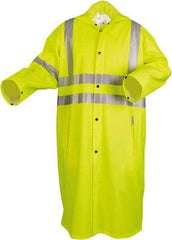 MCR Safety - Size XL, Lime, Rain, High Visibility Coat - 58" Chest, 2 Pockets, Detachable Hood - Industrial Tool & Supply