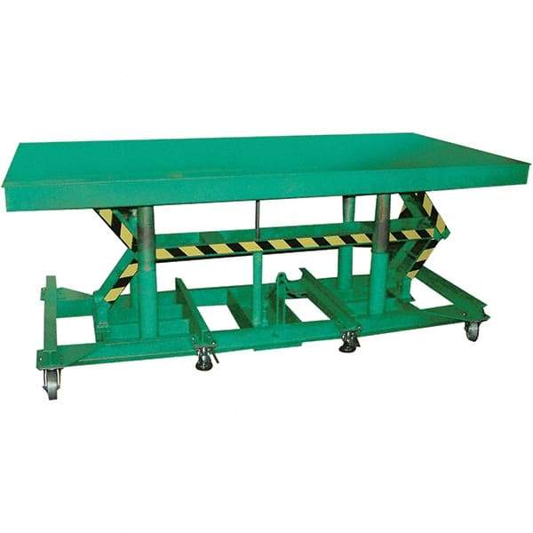 Wesco Industrial Products - 3,000 Lb Capacity Manual Hydraulic Post Lift Table - 36.38" to 56-3/8" Lift Height, 72" Platform Length x 36" Platform Width - Industrial Tool & Supply