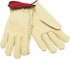 MCR Safety - Size L Cold Protection Work Gloves - For Work & Driver, Uncoated, Natural/Red, Paired - Industrial Tool & Supply
