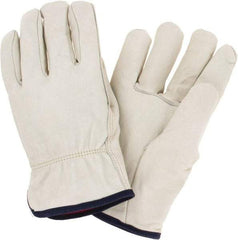 MCR Safety - Size XL Cold Protection Work Gloves - For Work & Driver, Uncoated, Natural/Red, Paired - Industrial Tool & Supply