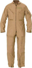 PROPPER - Size 34 Short, Tan, Zipper Front, Flame Resistant Coveralls - Nomex, Open Wrists and Ankles, 6 Pockets - Industrial Tool & Supply
