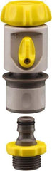 Nelson - 3/4-8 Garden Hose Coupler & Connector Set with Built-In Valve - Plastic, Female & Male Connector - Industrial Tool & Supply
