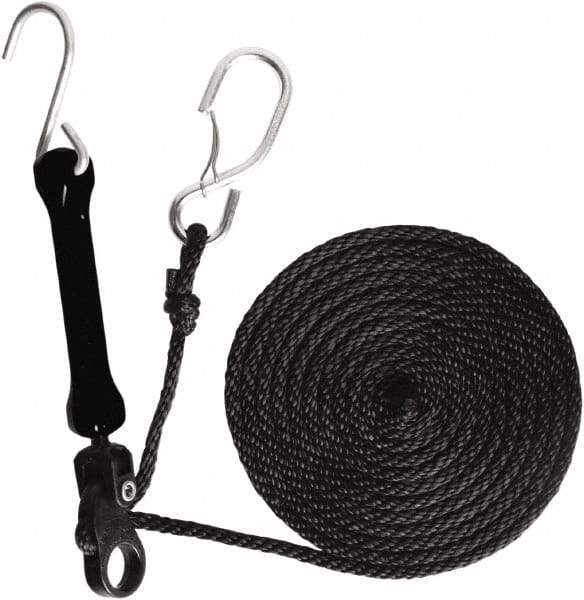 The Perfect Bungee - Light Duty Tie Down with Triangulated Galvanized S Hook - 144" OAL, Black - Industrial Tool & Supply