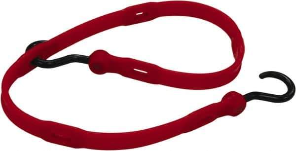 The Perfect Bungee - Adjustable Bungee Strap with Molded Nylon Hook End - 36" OAL, Red - Industrial Tool & Supply
