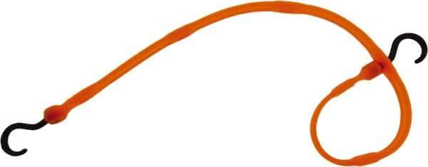 The Perfect Bungee - Adjustable Bungee Strap with Molded Nylon Hook End - 36" OAL, Safety Orange - Industrial Tool & Supply