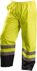 OccuNomix - Size 4XL, High Visibility Yellow, Rain Pants - 2 Pockets, Open Ankle - Industrial Tool & Supply