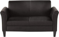 ALERA - Black Leather Guest Sofa - 55-1/2" Wide x 32" High - Industrial Tool & Supply