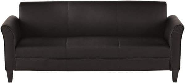 ALERA - Black Leather Guest Sofa - 77" Wide x 32" High - Industrial Tool & Supply