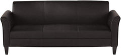 ALERA - Black Leather Guest Sofa - 77" Wide x 32" High - Industrial Tool & Supply