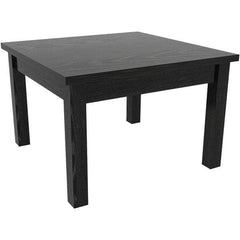 ALERA - 20" Long x 23.63" Wide x 20.38" High Stationary Reception Table - 1" Thick, Black, Wood Grain Laminate - Industrial Tool & Supply