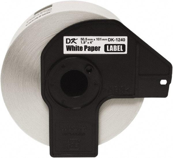 Brother - 4" Wide x 4" Long, White Paper Shipping Label - For Label Maker - Industrial Tool & Supply