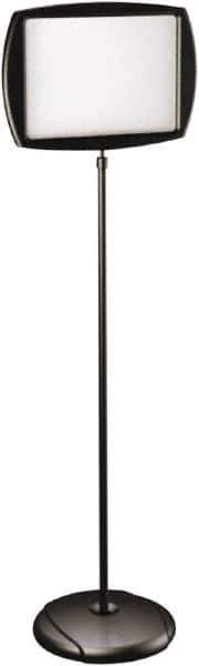 MasterVision - 19" Wide x 3-7/8" High Sign Compatiblity, Steel Floor Sign - Black, 3-15/16" Holder Height - Industrial Tool & Supply