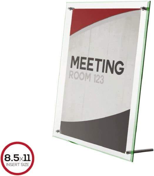 Deflect-o - 11" Wide x 8-1/2" High Sign Compatiblity, Acrylic Sign Holder - Clear, 8-1/2" Holder Height - Industrial Tool & Supply