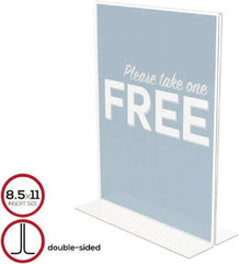 Deflect-o - 8-1/2" Wide x 11" High Sign Compatiblity, Plastic Sign Holder - Clear, 11" Holder Height - Industrial Tool & Supply
