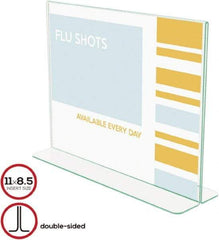 Deflect-o - 11" Wide x 8-1/2" High Sign Compatiblity, Plastic Sign Holder - Clear, 8-1/2" Holder Height - Industrial Tool & Supply