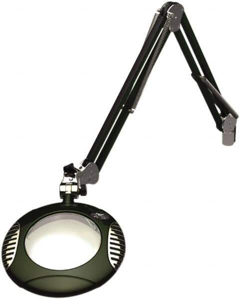 O.C. White - 43 Inch, Spring Suspension, Clamp on, LED, Racing Green, Magnifying Task Light - 8 Watt, 7.5 and 15 Volt, 2x Magnification, 6 Inch Long - Industrial Tool & Supply
