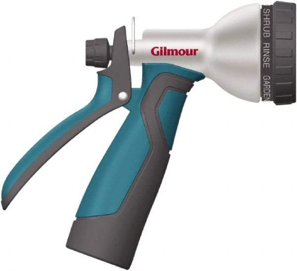 Gilmour - Garden Hose Rear Trigger Watering Nozzle - Aluminum, Zinc - Industrial Tool & Supply