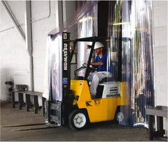 Clearway Door - 8' Door Width x 10' Door Height Flexible PVC Low Temperature/Ribbed Strip Door Kit - 8" Strip Width x 0.072" Strip Thickness, Clear, 50% Overlap - Industrial Tool & Supply