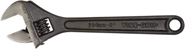 Irwin - 1-1/8" Jaw Capacity, 8" Standard Adjustable Wrench - Chrome Vanadium Steel, Black Finish - Industrial Tool & Supply
