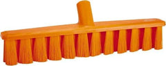 Vikan - 15.25" Combo Duty Polyester Push Broom - 1-7/8" Bristle Length, Plastic Block, European Threaded Handle Connection, Handle Sold Separately - Industrial Tool & Supply