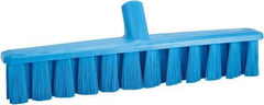 Vikan - 15.25" Combo Duty Polyester Push Broom - 1-7/8" Bristle Length, Plastic Block, European Threaded Handle Connection, Handle Sold Separately - Industrial Tool & Supply
