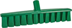 Vikan - 15.25" Combo Duty Polyester Push Broom - 1-7/8" Bristle Length, Plastic Block, European Threaded Handle Connection, Handle Sold Separately - Industrial Tool & Supply