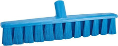 Vikan - 15.25" Fine Particle Polyester Push Broom - 1-7/8" Bristle Length, Plastic Block, European Threaded Handle Connection, Handle Sold Separately - Industrial Tool & Supply