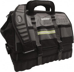 Bucket Boss - 18 Pocket Gray & Black Polyester Tool Bag - 18" Wide x 11" Deep x 16" High - Industrial Tool & Supply