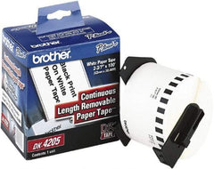 Brother - 2.4" Wide x 1,200" Long, White Paper Label Tape - For Laser/Inkjet Printers - Industrial Tool & Supply