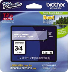 Brother - 3/4" Wide x 314.4" Long, Clear Plastic/Paper Tape Cassette - For Label Maker - Industrial Tool & Supply