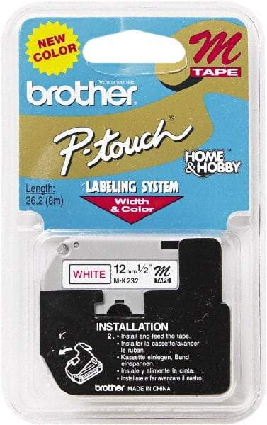 Brother - 1/2" Wide, White Tape Cassette - For Label Maker - Industrial Tool & Supply