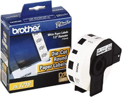 Brother - 1/2" Wide x 1/2" Long, White Paper Multi-Purpose Label - For Label Maker - Industrial Tool & Supply