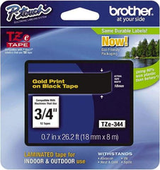 Brother - 3/4" Wide, Black Tape Cassette - For Label Maker - Industrial Tool & Supply