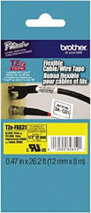 Brother - 1/2" Wide, Yellow Tape Cassette - For Label Maker - Industrial Tool & Supply