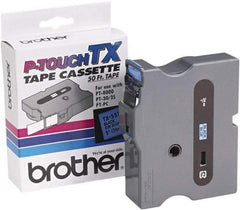 Brother - 1" Wide x 600" Long, Blue Tape Cassette - For Label Maker - Industrial Tool & Supply