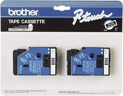 Brother - 3/8" Wide x 300" Long, Black Tape Cassette - For Label Maker - Industrial Tool & Supply