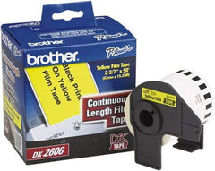 Brother - 2.4286" Wide x 600" Long, Yellow Film Label Tape - For PC Label Printers - Industrial Tool & Supply