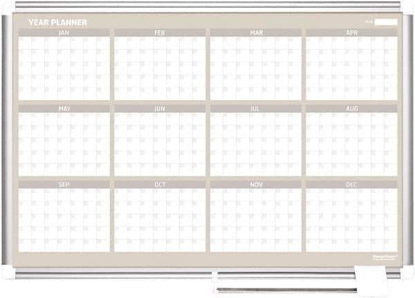 MasterVision - 36" High x 48" Wide Magnetic Dry Erase Calendar - Steel - Industrial Tool & Supply
