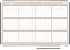 MasterVision - 36" High x 36" Wide Magnetic Dry Erase Calendar - Steel - Industrial Tool & Supply
