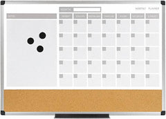 MasterVision - 18" High x 24" Wide Combination, Bulletin/Magnetic Dry Erase Calendar - Steel - Industrial Tool & Supply