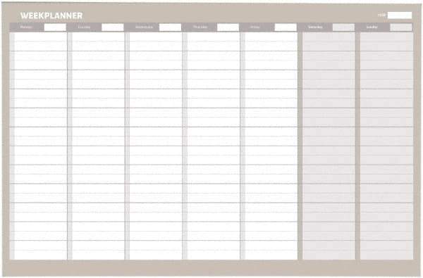 MasterVision - 24" High x 36" Wide Magnetic Dry Erase Calendar - Steel - Industrial Tool & Supply