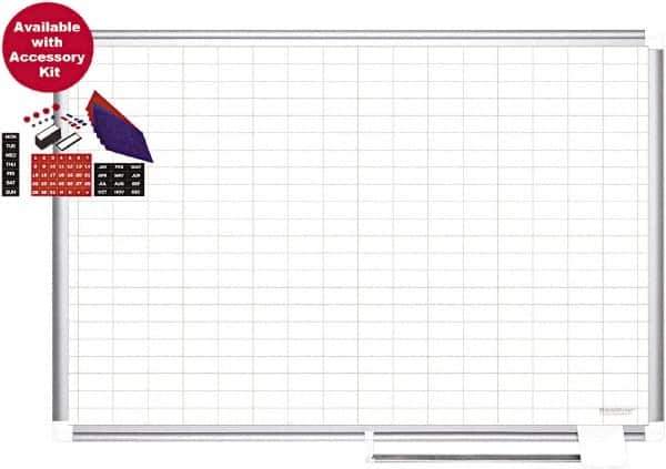 MasterVision - 24" High x 24" Wide Magnetic Dry Erase Calendar - Steel - Industrial Tool & Supply