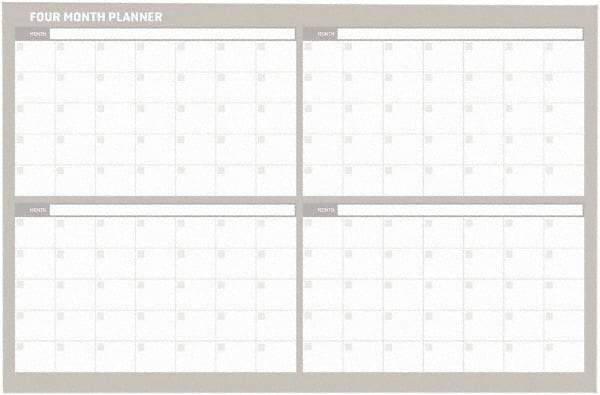 MasterVision - 24" High x 36" Wide Magnetic Dry Erase Calendar - Steel - Industrial Tool & Supply