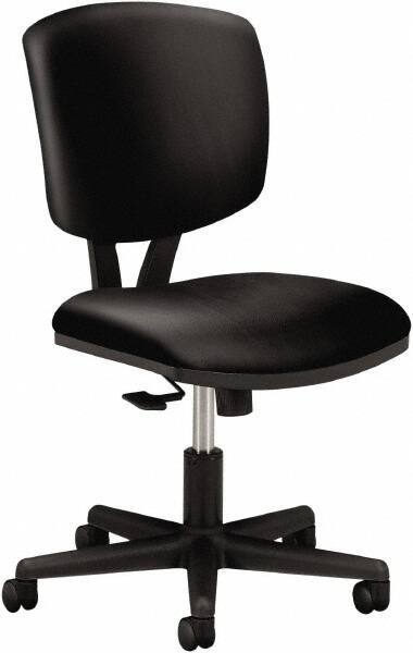 Hon - 40" High Task Chair - 25" Wide x 25-3/4" Deep, Leather Seat, Black - Industrial Tool & Supply