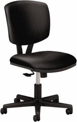 Hon - 40" High Task Chair - 25" Wide x 25-3/4" Deep, Leather Seat, Black - Industrial Tool & Supply